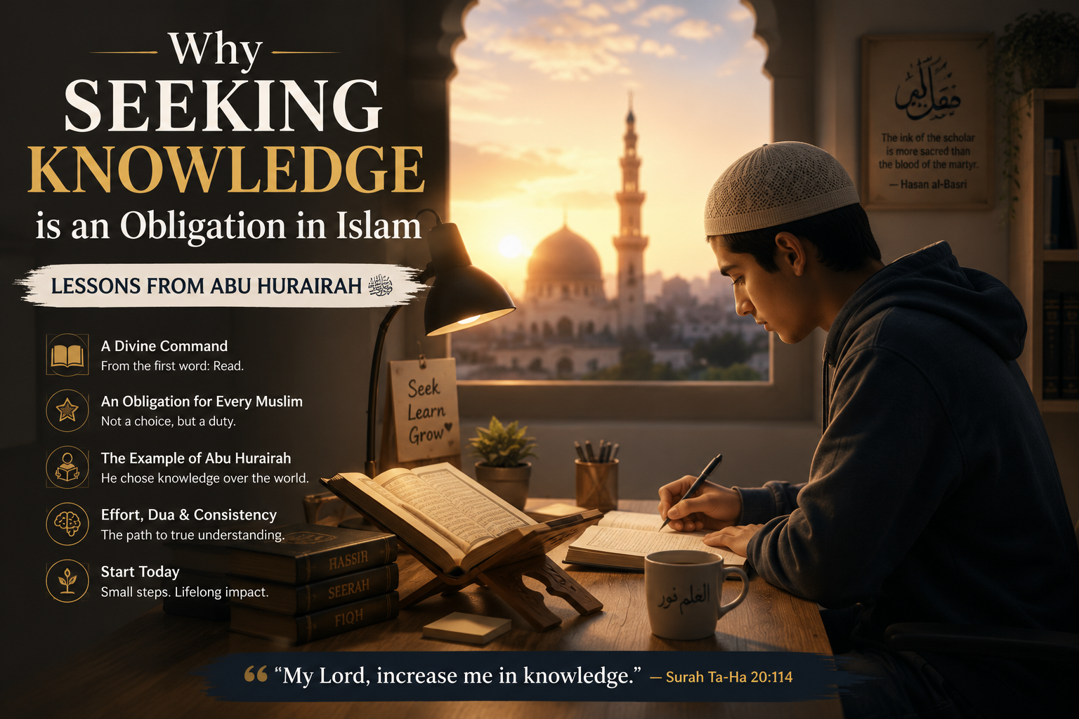 Read more about the article Why Seeking Knowledge is an Obligation in Islam: Lessons from Abu Hurairah